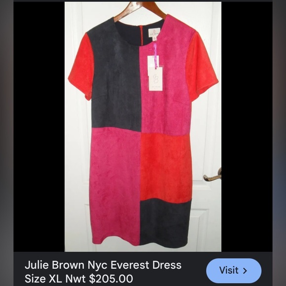 NWT $205 Julie Brown NYC Everest color block sheath shift dress SO SO SOFT Sz XL - Picture 3 of 14